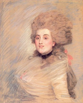  Dress Painting - Portrait of an Actress in 18thC Dress James Jacques Joseph Tissot